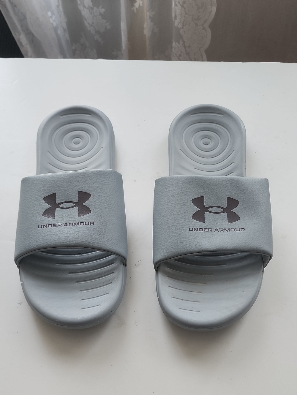 Under Armour Light Gray Logo Slide Sandals